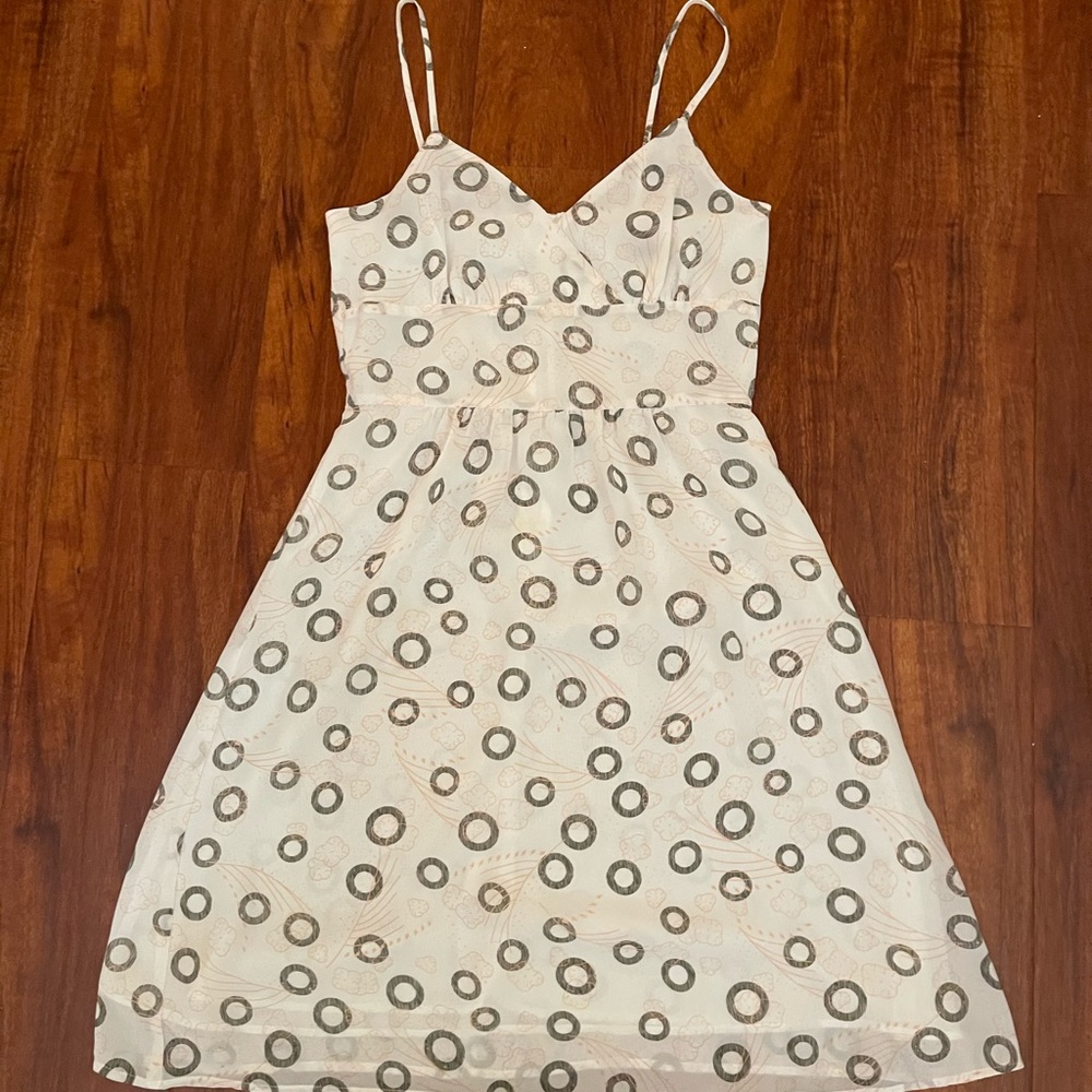 MAX RAVE White Spaghetti Strap Mini Dress Sz M